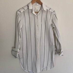 Extra Long boyfriend Button Stripe Sleeve Shirt